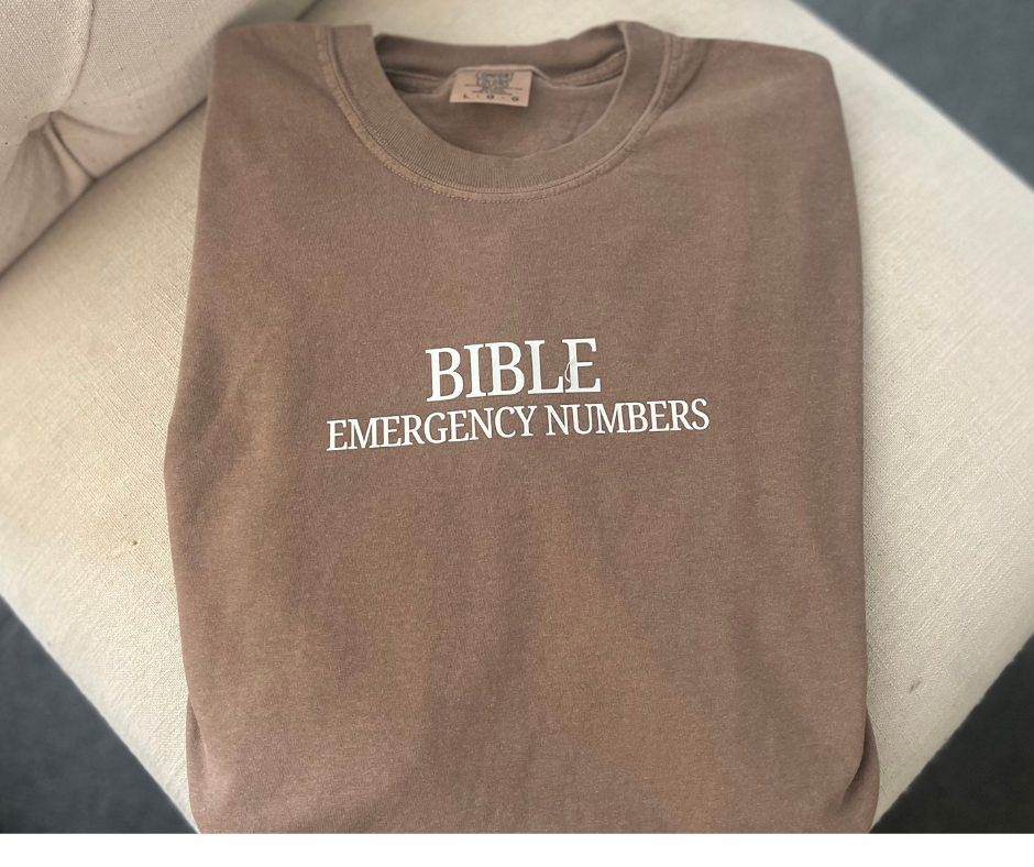 Bible Emergency Numbers - Faith Rescue Tee