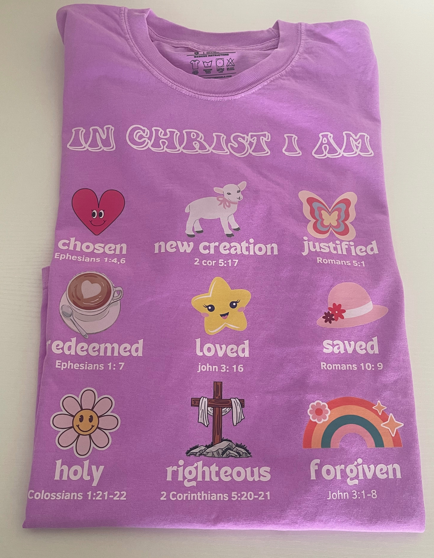 In Christ, I Am Comfort colors Tee- Neon Purple