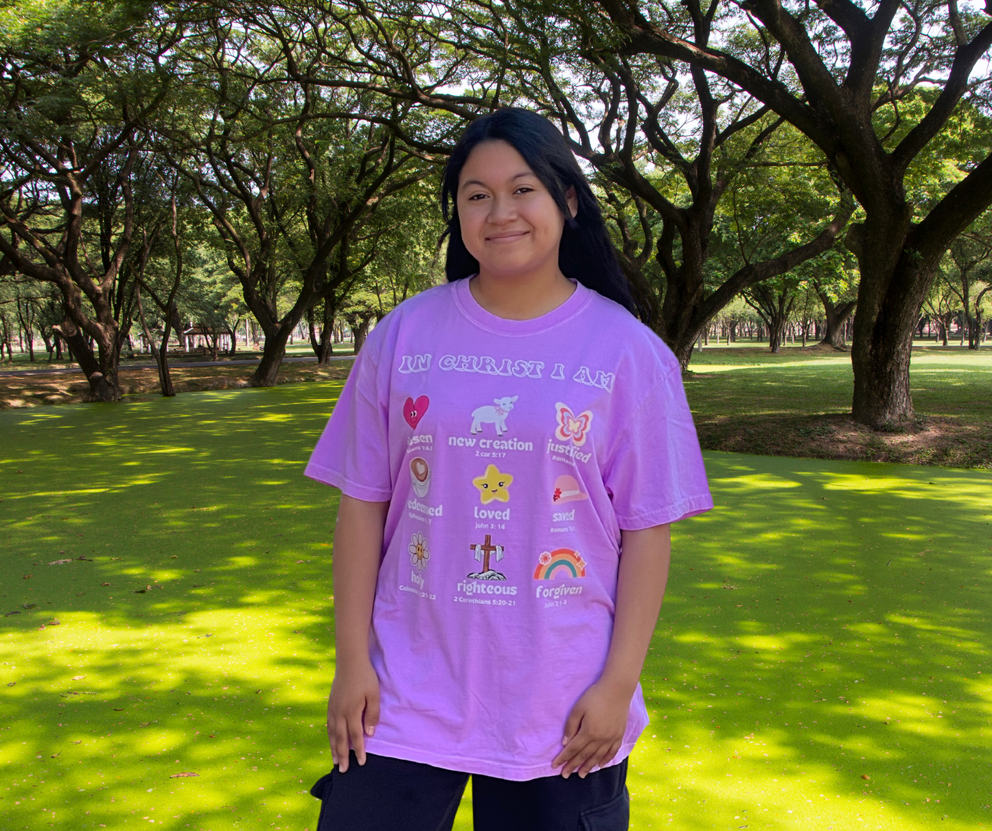 In Christ, I Am Comfort colors Tee- Neon Purple