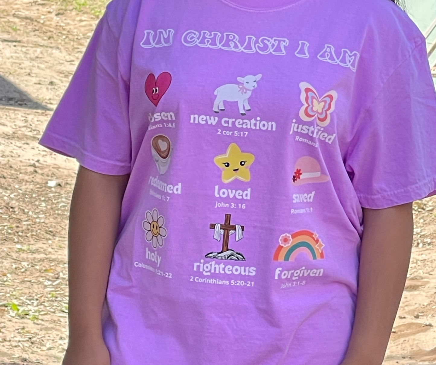 In Christ, I Am Comfort colors Tee- Neon Purple